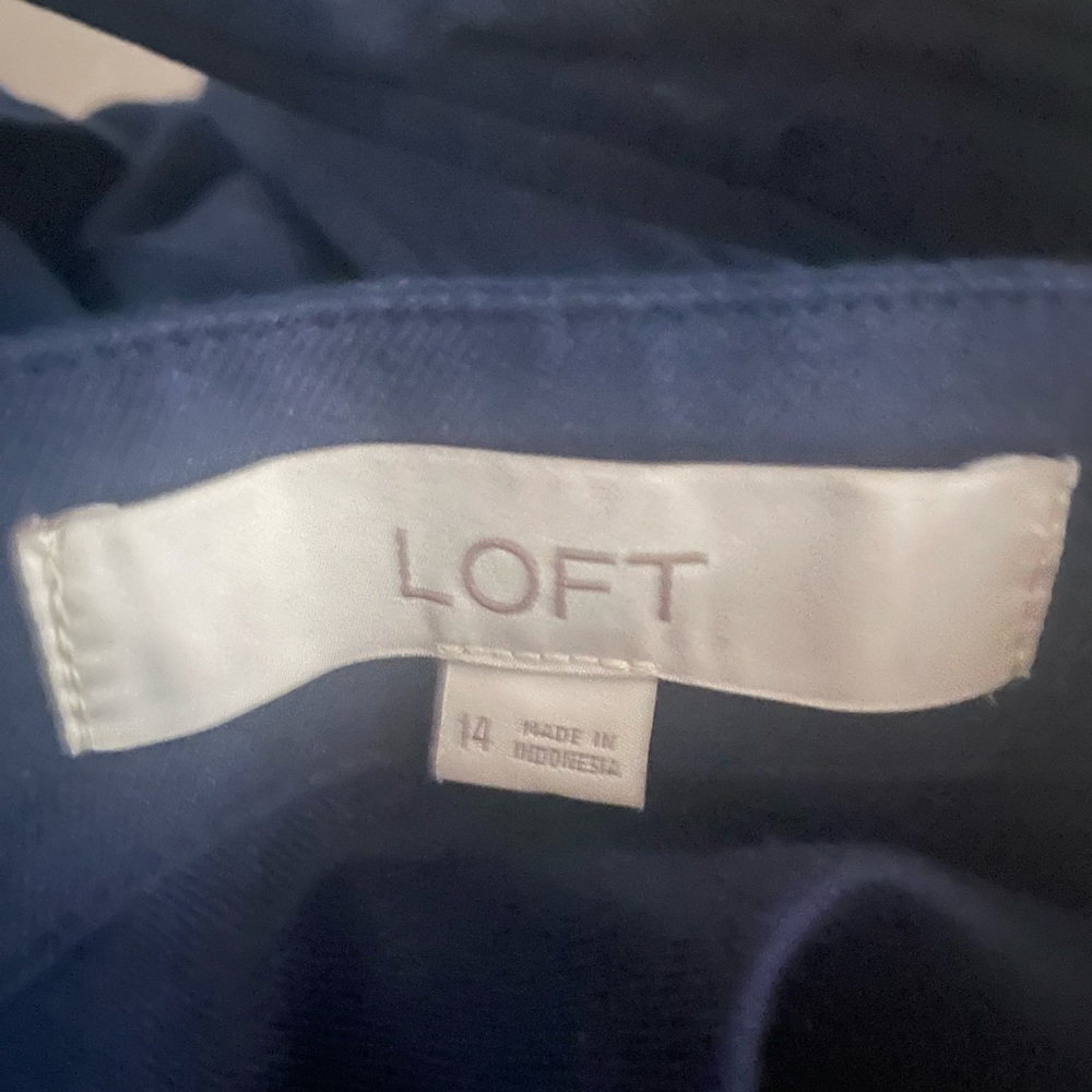 LOFT Navy Linen Sleeveless Tie Dress 14 - Picture 6 of 7